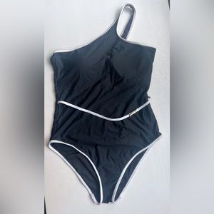 Calvin Klein one piece bathing suit in black and white. Size 8. Medium.